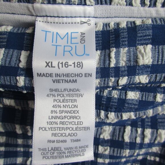 Time and Tru Bikini Top Womens XL Multi Seersucker Stretch Tie Shoulder Mid Rise - Picture 6 of 11